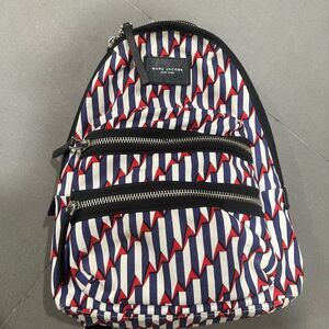 Marc Jacobs white, red and blue canvas backpack